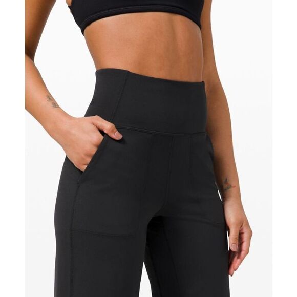 Lululemon Black Align Wide Leg Crop 23" size 4 - Picture 5 of 13